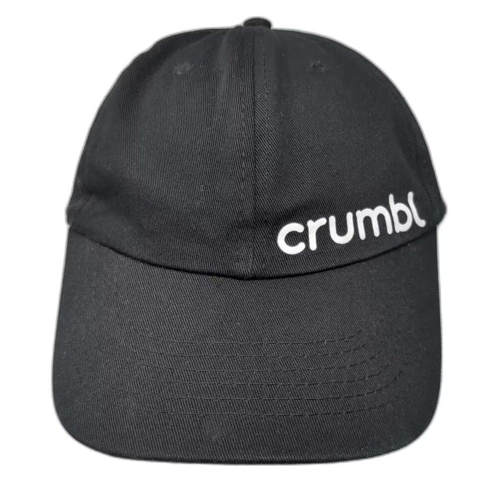 Crumbl Baseball Cap Black White OS Adjustable Embroidered Slideback Hat